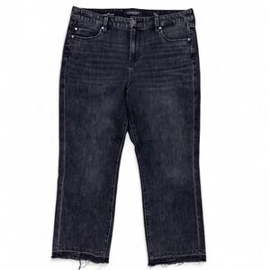 Liverpool Los Angeles The Crop Flare Stretch Daystar Black‎ Faded Jeans 14 32